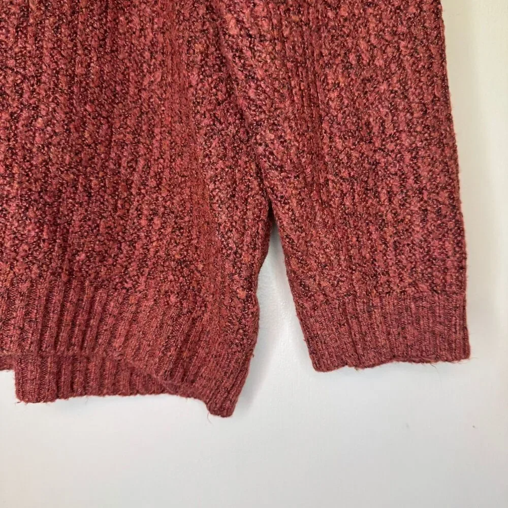 AMERICAN EAGLE women's size small S rust orange cowl neck crop pullover sweater